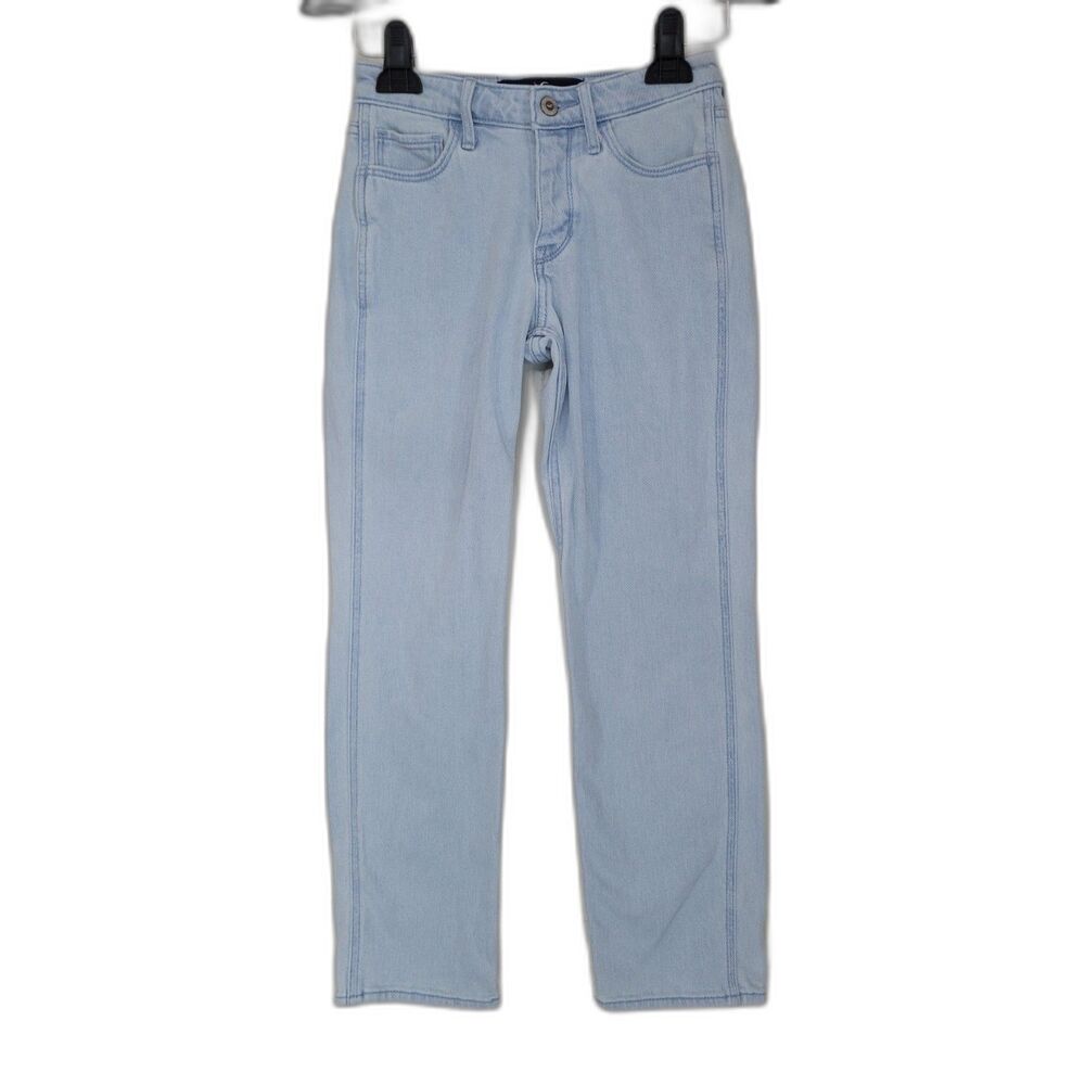 Hollister Mid Rise Crop Boyfriend Light Wash Jeans